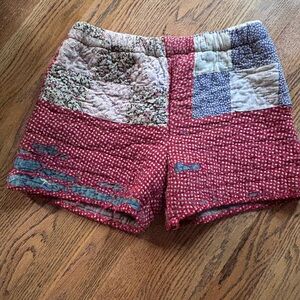Handmade one-of-a-kind vintage up cycled quilt shorts